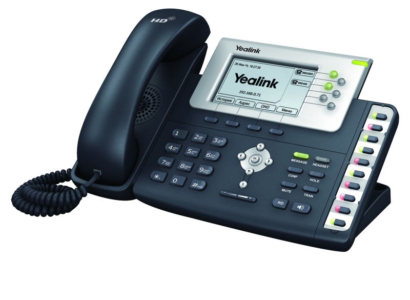 SIP-телефон Yealink SIP-T29G - это корпоративный телефон на 16 независимых учетных записей с большим  цветным дисплеем.