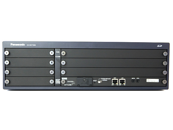 Мини-АТС Panasonic KX-NCP1000 – поддерживает работу с аналоговыми, цифровыми, IP-каналами, высокоскоростные потоки Е1. Поддерживает работу с домофонами, DECT-системами и системными IP-телефонами